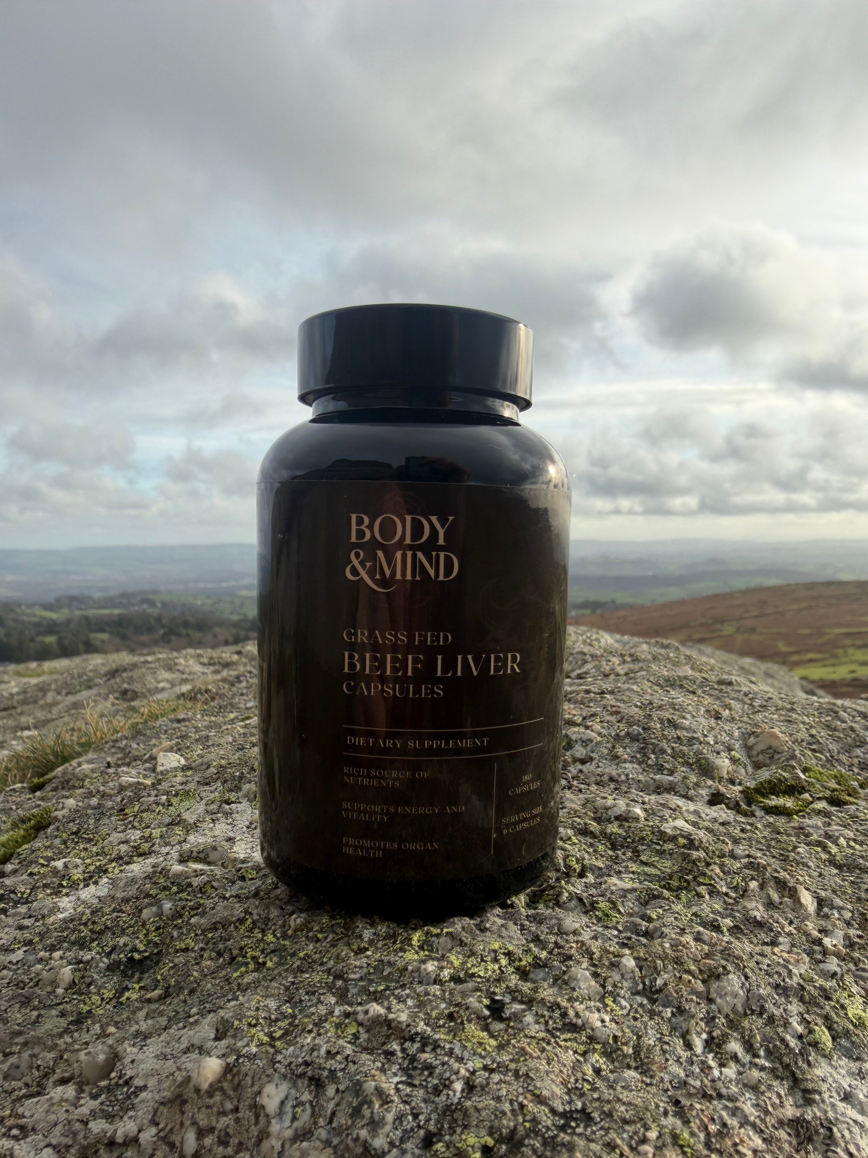 Grass fed grass finished beef liver capsules